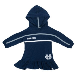 Utah State, U-State, Stripe, Dress, Navy